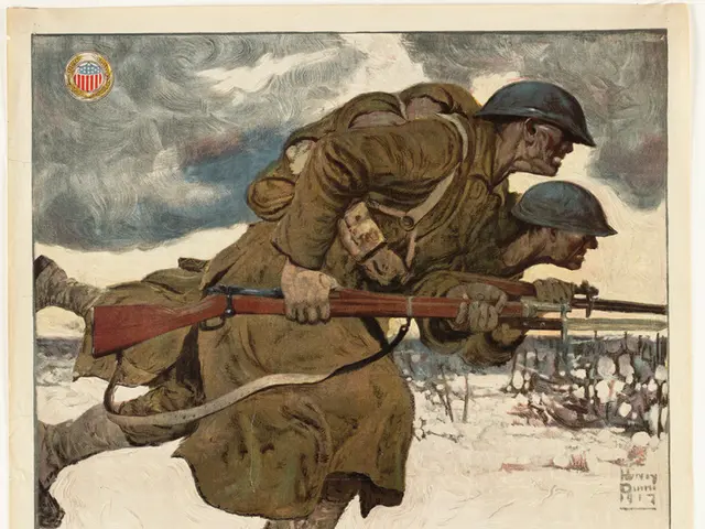 In this image there is a depiction of two persons holding the guns and there is some text written...