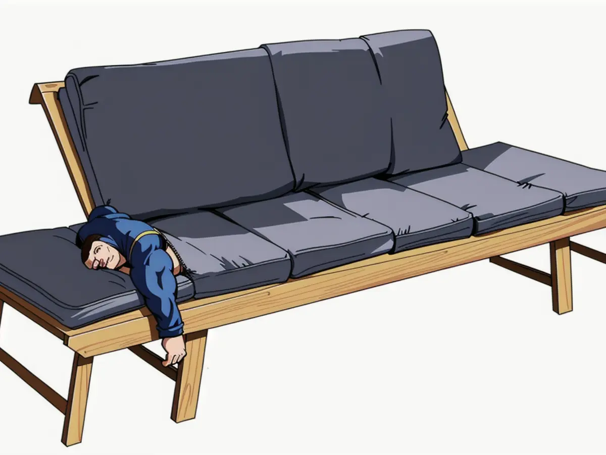 Flat-positioned outdoor daybed found outside